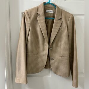 Calvin Klein tan with white pinstripe Blazer - 6